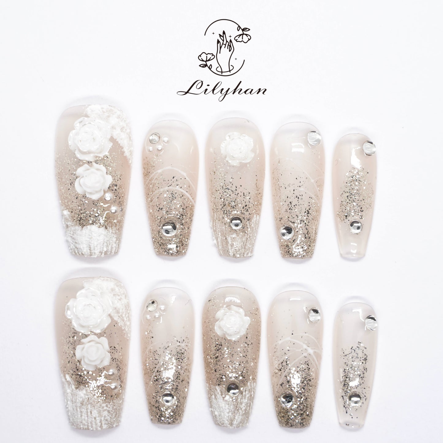 Glitter White Rose