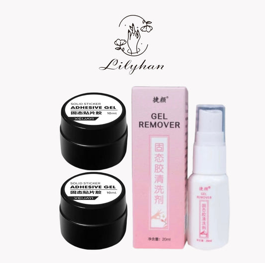 Set of 3: Nail Glue Gel and Nail Remover